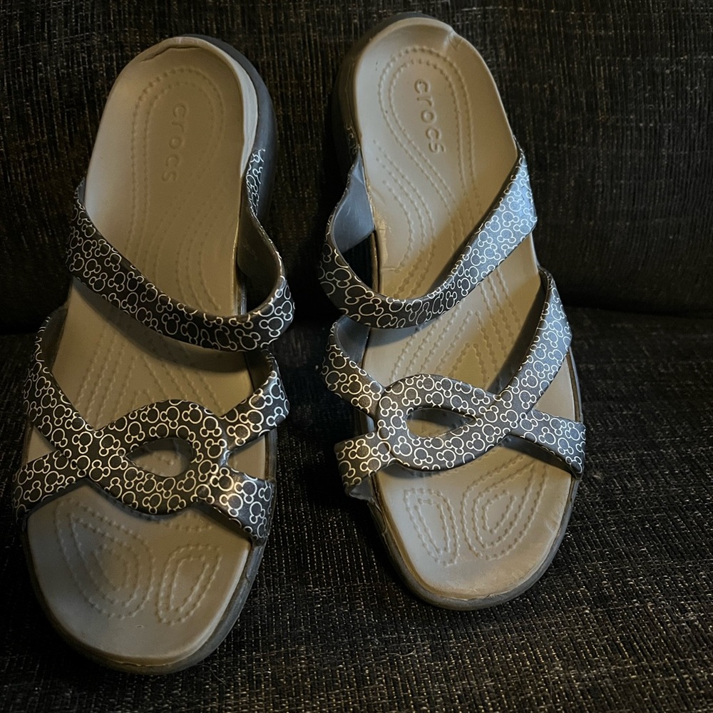 Crocs Black and Gray Sandals